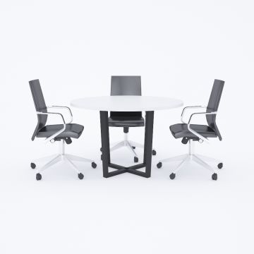 Aleos Daire Toplantı Masası Beyaz - 140R