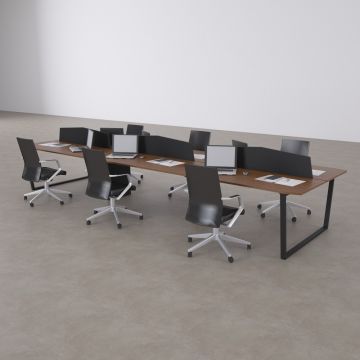 Aleos Altılı Çalışma Masası Ceviz - 360x140