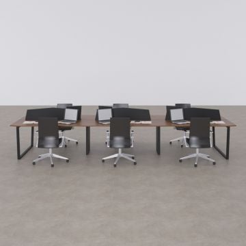 Aleos Altılı Çalışma Masası Ceviz - 360x140