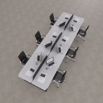 Aleos Altılı Çalışma Masası Beyaz - 420x140