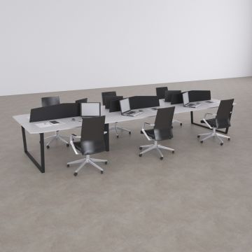 Aleos Altılı Çalışma Masası Beyaz - 420x140