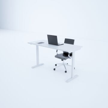 ToHi Desk - Yükseklik Ayarlı Masa 120x80 - Beyaz+Beyaz