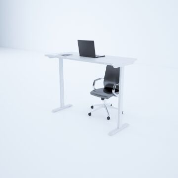 ToHi Desk - Yükseklik Ayarlı Masa 120x80 - Beyaz+Beyaz