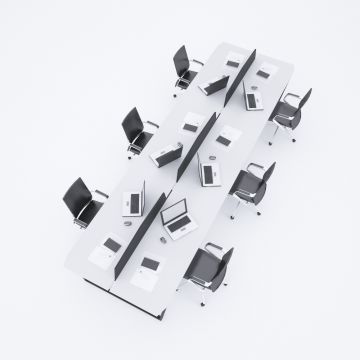 Aleos Altılı Çalışma Masası Beyaz - 480x140