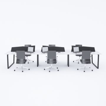 Aleos Altılı Çalışma Masası Beyaz - 480x140