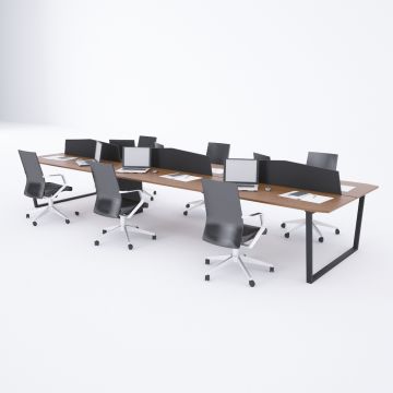 Aleos Altılı Çalışma Masası Ceviz - 480x140