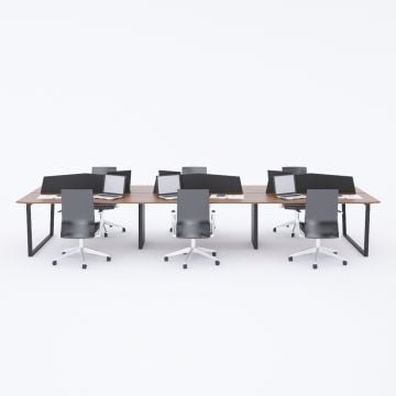 Aleos Altılı Çalışma Masası Ceviz - 480x140