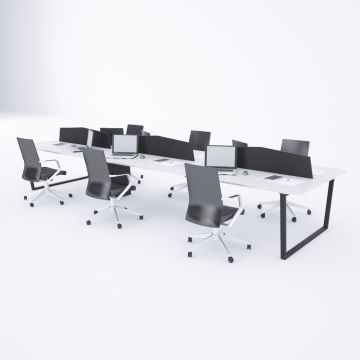 Aleos Altılı Çalışma Masası Beyaz - 540x140