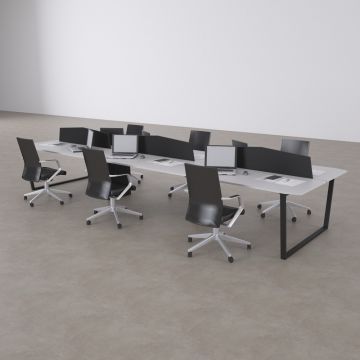 Aleos Altılı Çalışma Masası Beyaz - 540x140