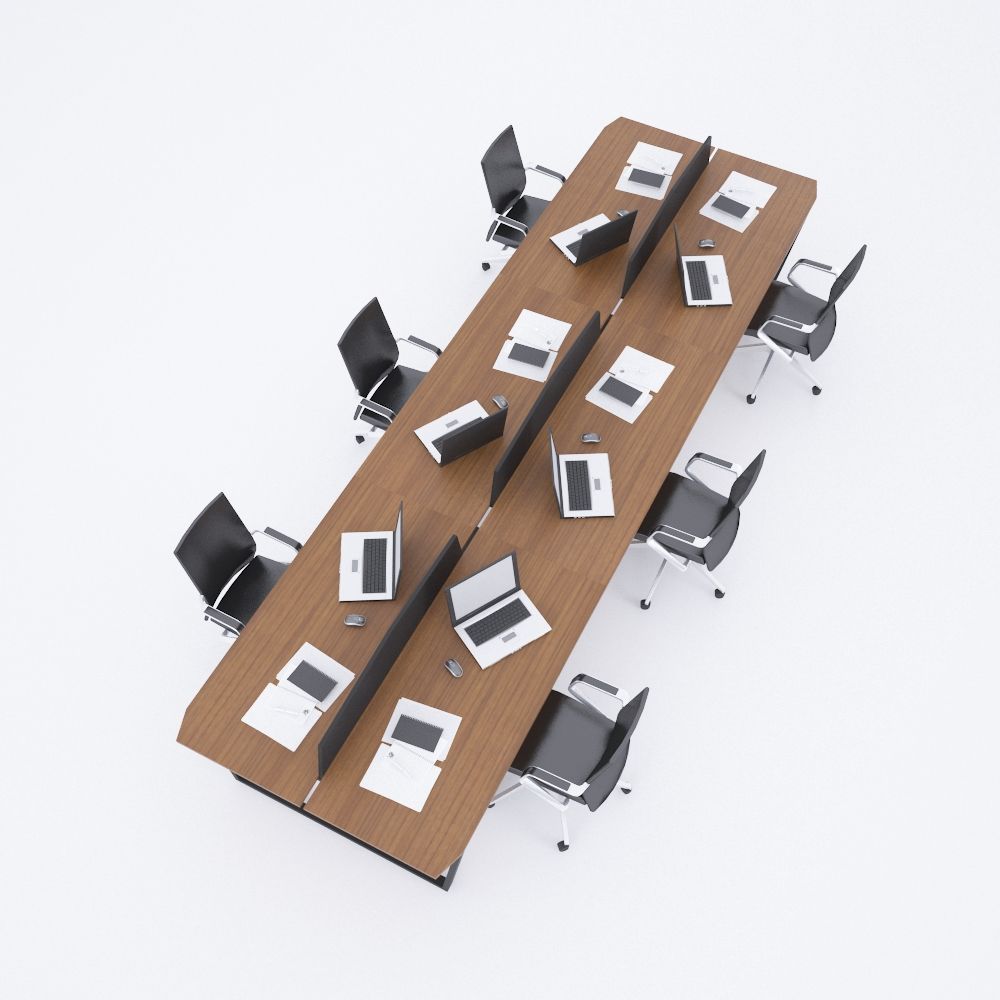 Aleos Altılı Çalışma Masası Ceviz - 540x140