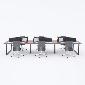 Aleos Altılı Çalışma Masası Ceviz - 540x140