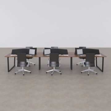 Aleos Altılı Çalışma Masası Ceviz - 540x140