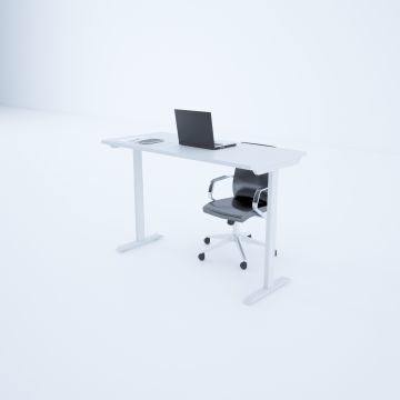 ToHi Desk - Yükseklik Ayarlı Masa 140x80 - Beyaz+Beyaz