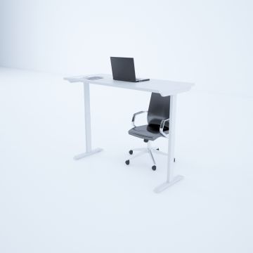 ToHi Desk - Yükseklik Ayarlı Masa 140x80 - Beyaz+Beyaz