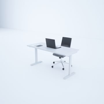ToHi Desk - Yükseklik Ayarlı Masa 140x80 - Beyaz+Beyaz