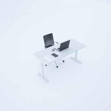 ToHi Desk - Yükseklik Ayarlı Masa 140x80 - Beyaz+Beyaz