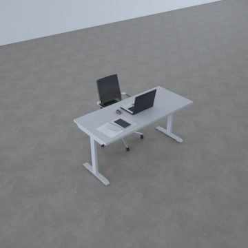 ToHi Desk - Yükseklik Ayarlı Masa 140x80 - Beyaz+Beyaz