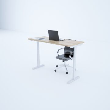 ToHi Desk - Yükseklik Ayarlı Masa 140x80 - Meşe+Beyaz