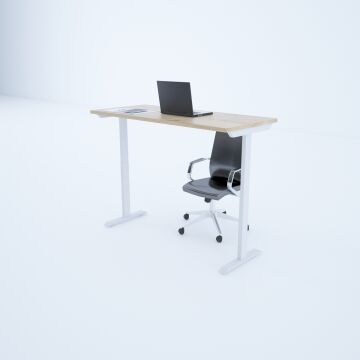 ToHi Desk - Yükseklik Ayarlı Masa 140x80 - Meşe+Beyaz