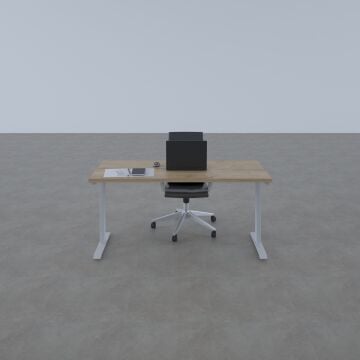 ToHi Desk - Yükseklik Ayarlı Masa 140x80 - Meşe+Beyaz