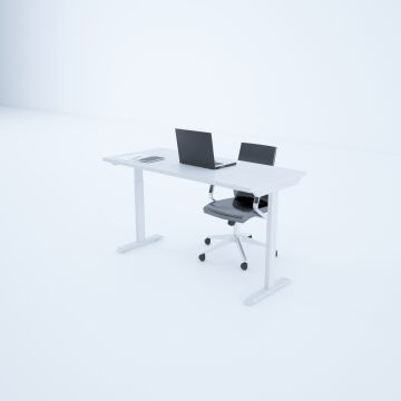 ToHi Desk - Yükseklik Ayarlı Masa 160x80 - Beyaz+Beyaz