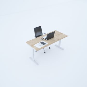 ToHi Desk - Yükseklik Ayarlı Masa 160x80 - Meşe+Beyaz