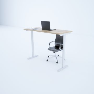 ToHi Desk - Yükseklik Ayarlı Masa 180x80 - Meşe+Beyaz