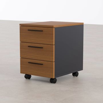 3 Çekmeceli Hareketli Keson Ceviz