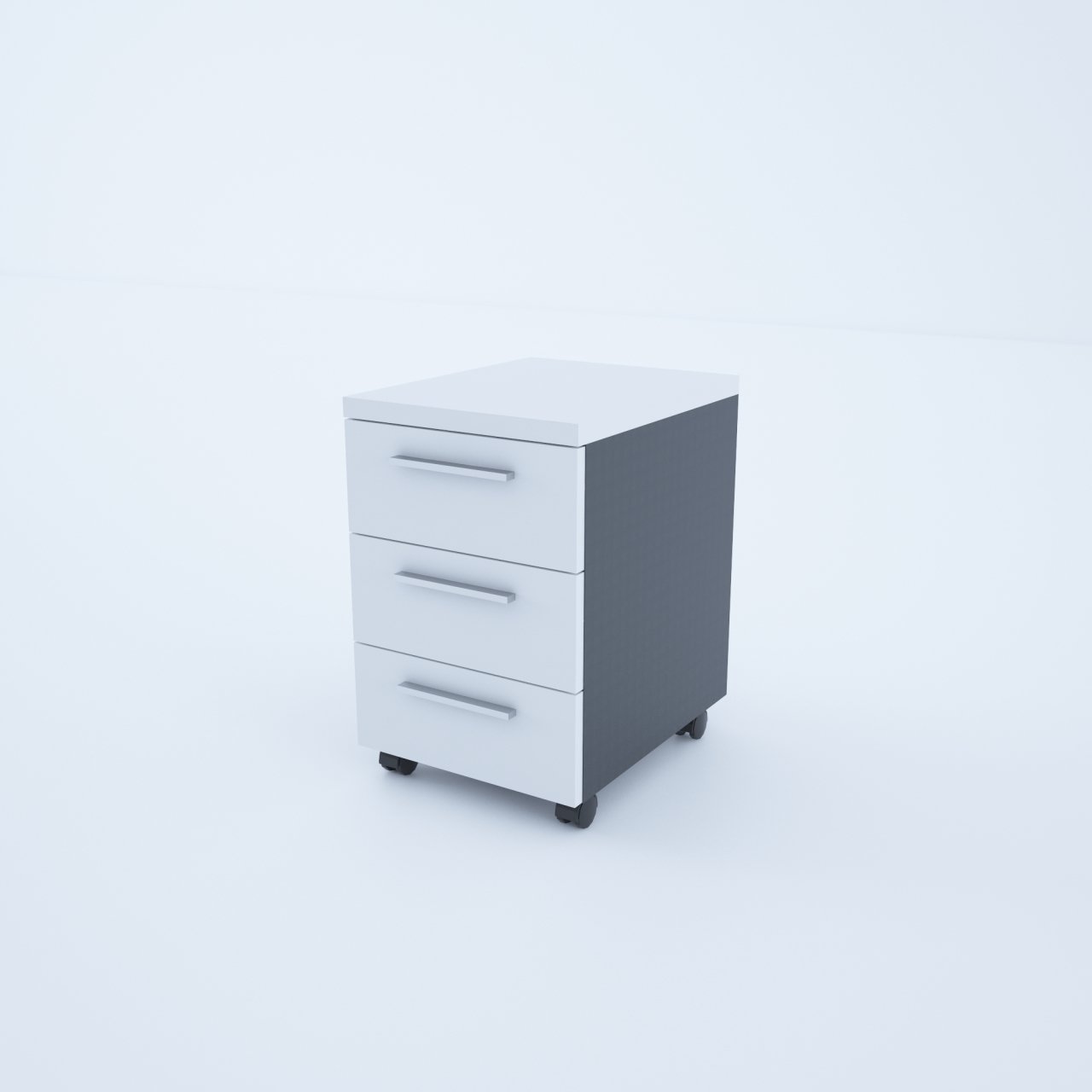 3 Çekmeceli Hareketli Keson Beyaz