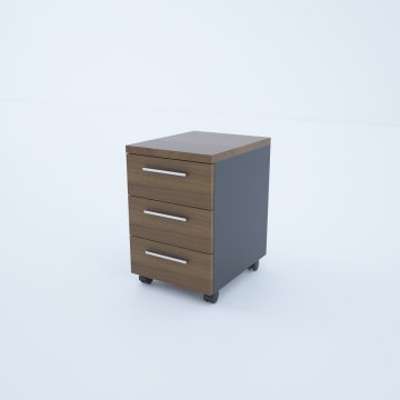 3 Çekmeceli Hareketli Keson Ceviz