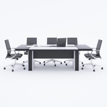 Rectan Toplantı Masası L 240x110 - Beyaz+Antrasit