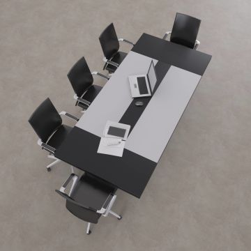 Rectan Toplantı Masası L 240x110 - Beyaz+Antrasit