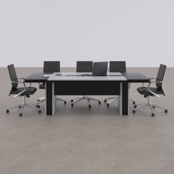 Rectan Toplantı Masası L 240x110 - Beyaz+Antrasit