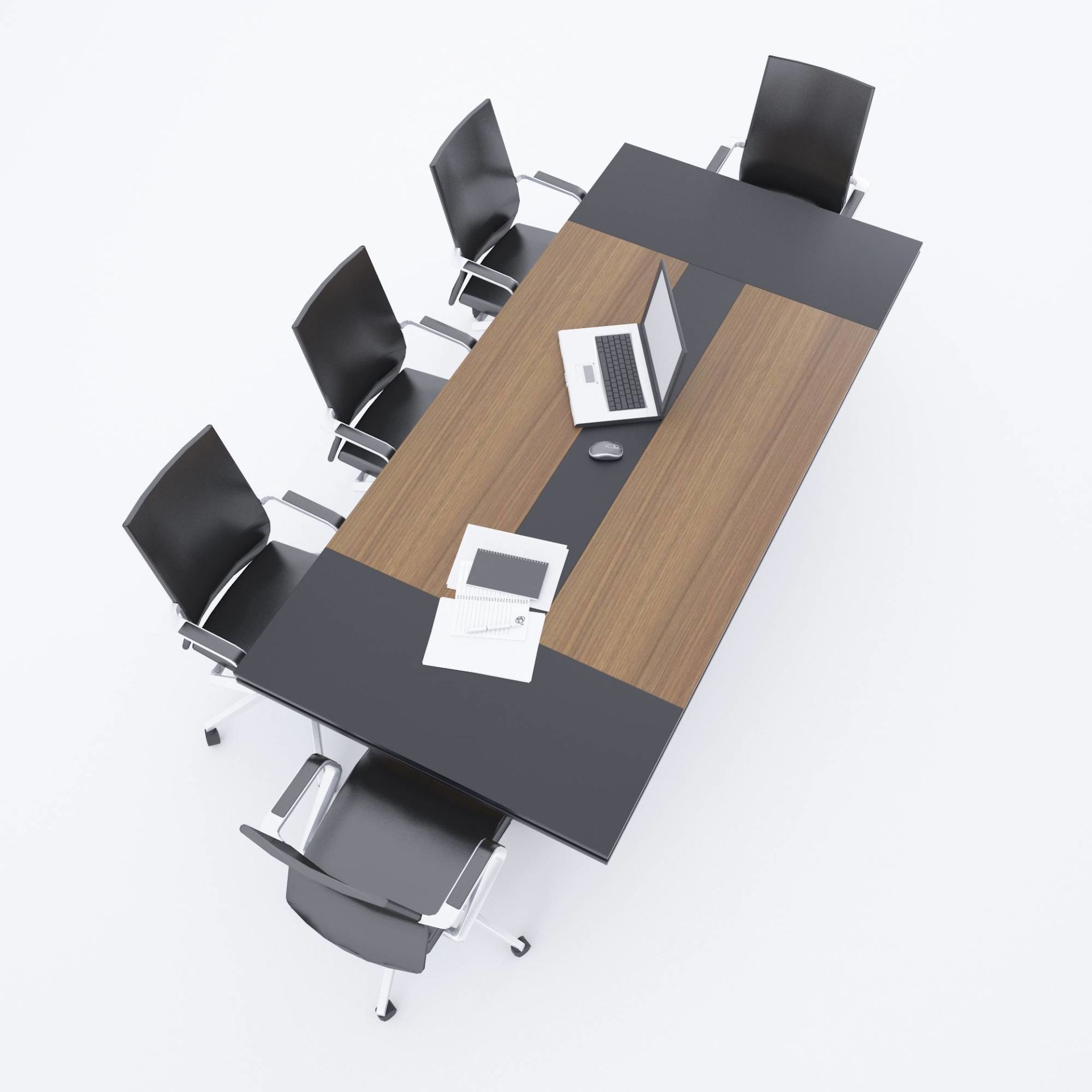 Rectan Toplantı Masası L 240x110 - Ceviz+Antrasit