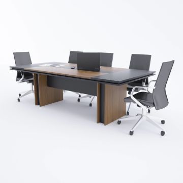 Rectan Toplantı Masası L 240x110 - Ceviz+Antrasit