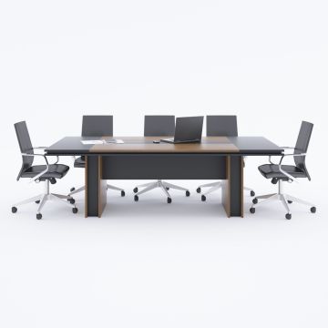 Rectan Toplantı Masası L 240x110 - Ceviz+Antrasit