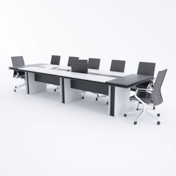 Rectan Toplantı Masası L 360x110 - Beyaz+Antrasit