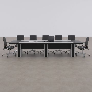 Rectan Toplantı Masası L 360x110 - Beyaz+Antrasit