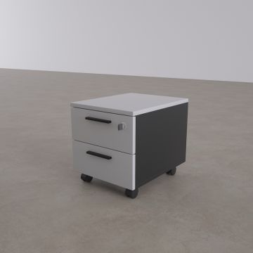 2 Çekmeceli Hareketli Keson Beyaz+Antrasit