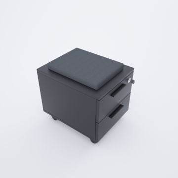 2 Çekmeceli ve Puflu Hareketli Keson Beyaz+Beyaz