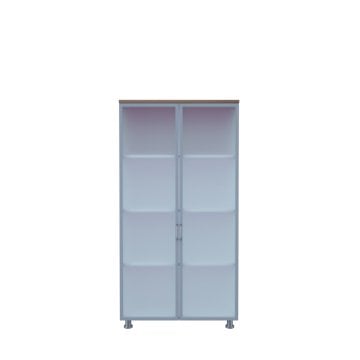 80'lik Tam Alüminyum Cam Kapaklı Dosya Dolapları 160h