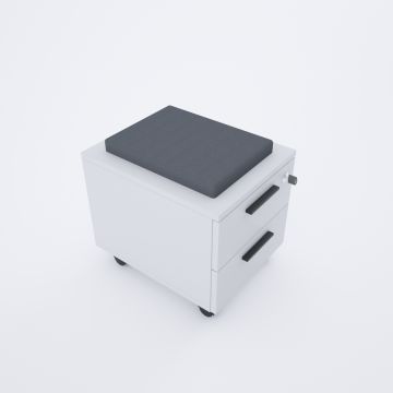 2 Çekmeceli ve Puflu Hareketli Keson Beyaz+Beyaz