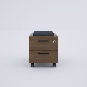 2 Çekmeceli ve Puflu Hareketli Keson Ceviz+Antrasit