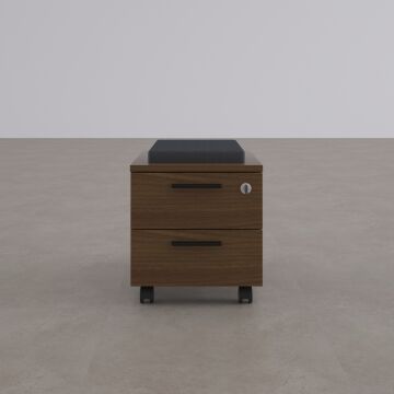 2 Çekmeceli ve Puflu Hareketli Keson Ceviz+Antrasit