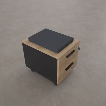 2 Çekmeceli ve Puflu Hareketli Keson Meşe+Antrasit