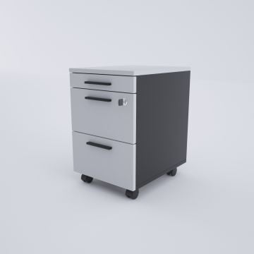 2 Çekmeceli ve 1 Kalemlikli Hareketli Keson