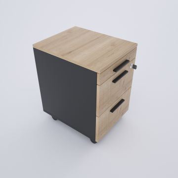 2 Çekmeceli ve 1 Kalemlikli Hareketli Keson