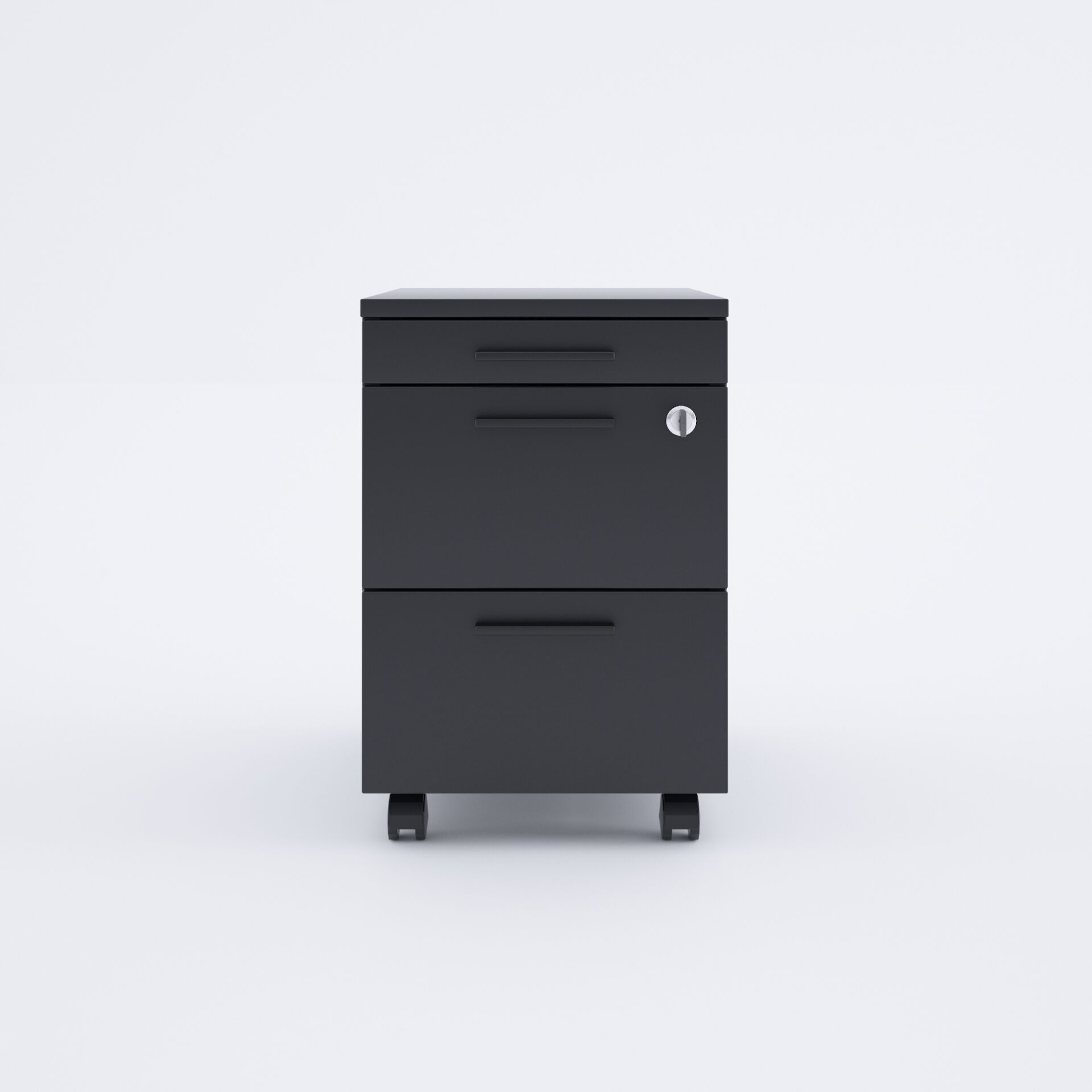 2 Çekmeceli ve 1 Kalemlikli Hareketli Keson Antrasit+Antrasit