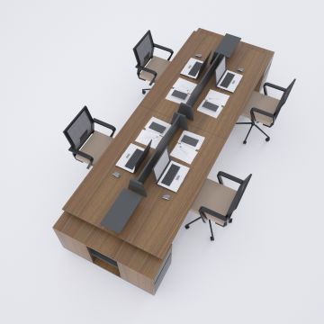 Unit Dörtlü Kesonlu Çalışma Masası