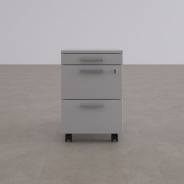 2 Çekmeceli ve 1 Kalemlikli Hareketli Keson Beyaz+Beyaz